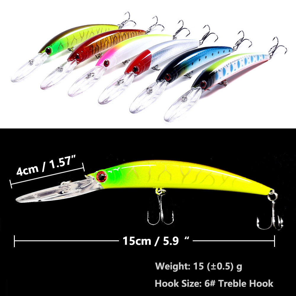 1 PZ 15 cm 15g Immersione Prof - Fishing Lure Crankbait recensione e prezzo